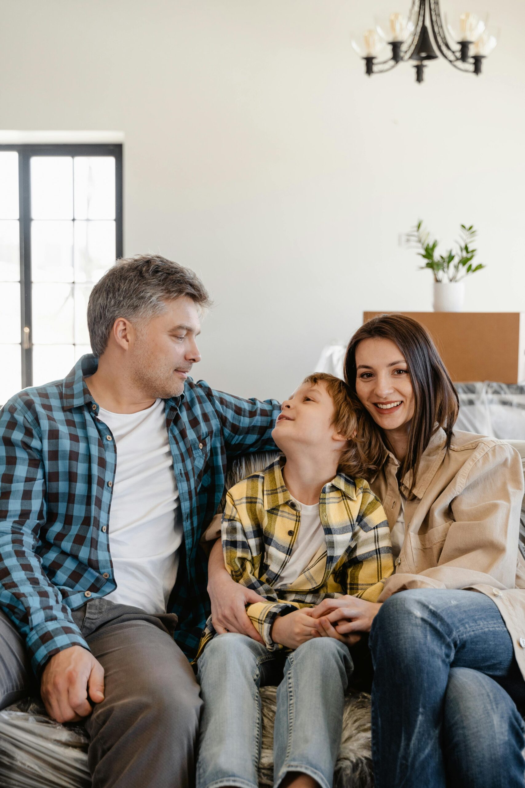 immigrant family smiling together in the united states